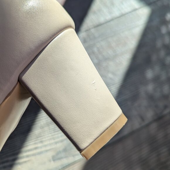 NEW Peijely Womens T Strap Chunky Block Heel Strap Dress Pumps Nude Matte 10 - Picture 7 of 11